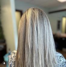 blonde highlights long layers layered haircut hair cut platinum barbie blonde lowlights natural blonde hairstylist near me brantford affordable service