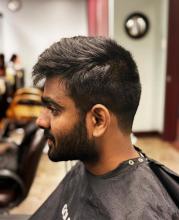 mens hair cut classic cut longer on top with shorter sides brantford hairdresser hairstylist barber affordable services accepting new clients best college diploma program for hairstyling barbering in brantford ontario