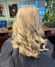 platinum buttery blonde balayage highlights blonding service specialist bright blonde with lowlights affordable services near me in brantford ontario hairstylist hairdresser barber best hair school in town top rated hairstyling diploma college program 