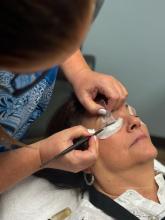 lash lift and tint and brow lamination certification course model demonstration 