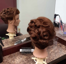 bridal wedding prom graduation party formal special occasion updo hairstyle affordable hair service near me in brantford ontario hairstyling school hair styling student beauty school cosmetology school paris ontario cambridge hamilton mannequin practice brad mondo 